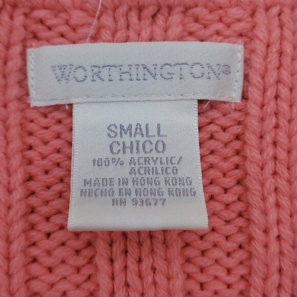 Worthington V-Neck Cable Knit Sweater Size Small - Picture 7 of 9